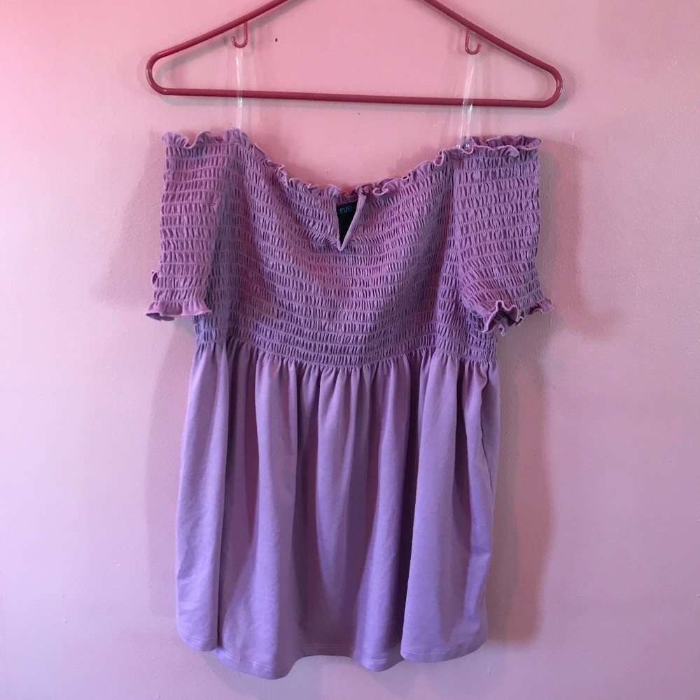 Smocked Off the Shoulder Shirt